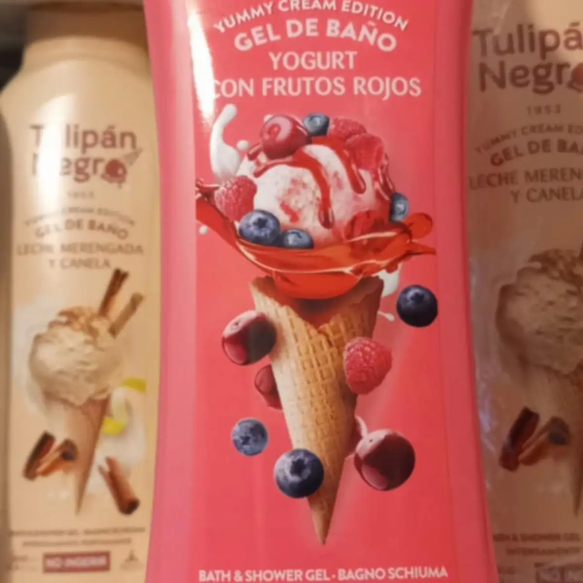 Gel douche senteur yaourt et fruits rouges