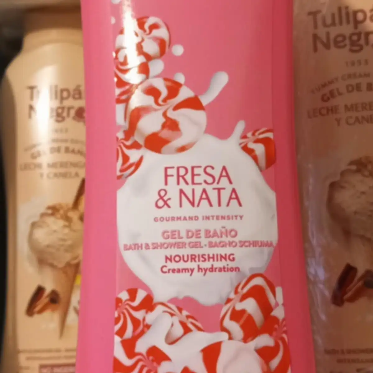 Gel douche senteur fraise et chantilly